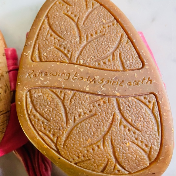 Nya Wind pink soft twisted leather sling back cork heels size 7N - Picture 8 of 10